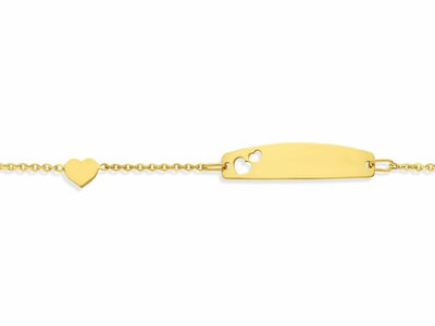 Loumya Gold "Or" | Identité Bébé | Or Jaune | 12+2cm | Personnalisable | Coeur | ID0254GE