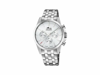 Lotus | Homme | Quartz | Chrono | Acier Inoxydable | Blanc | 41mm | 18989/1