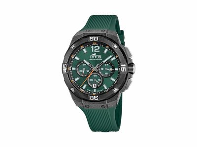 Lotus | Homme | Quartz | Chrono | Fibre de Carbone | Silicone | Vert | 45mm|18975/2