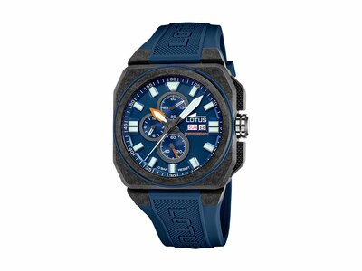 Lotus | Homme | Quartz | Chrono | Fibre de Carbone | Silicone Bleu | 45mm | 18976/3