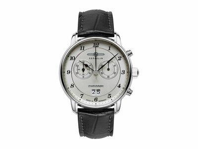 Zeppelin | Homme | Quartz | Cuir Noir | Gris | 40mm | 8584-4