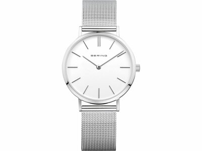 Bering | Femme | Quartz | Classic | Milanais Argenté | Blanc | 34mm | 14134-004