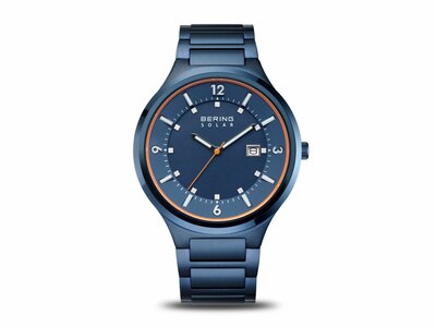 Bering | Homme | Solar | Acier Inoxydable | Bleu | 42mm | 14442-797