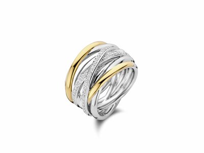 Ti Sento | Bague | Argent | Plaqué Or | Oxyde de Zirconium | 12067ZY