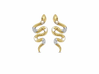 Ti Sento | Boucles d'Oreilles | Bicolore | Oxyde de Zirconium | Serpent | 7827MW