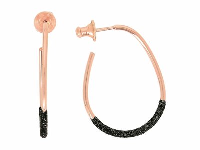 Pesavento | Boucles D'Oreilles | Argent Rosé | Polvere Black | WPLVO2271