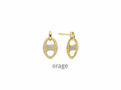 Orage | Boucles d'Oreilles | Plaqué Or | Oxyde de Zirconium | BA015