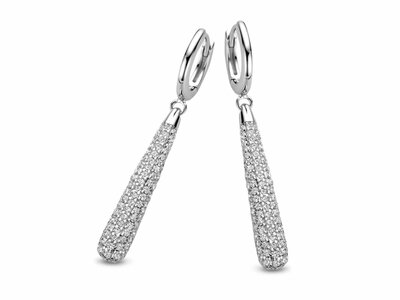 Naiomy Silver | Boucles d'Oreilles | Créoles | Argent | Oxyde de Zirconium | ø11mm |N4P61