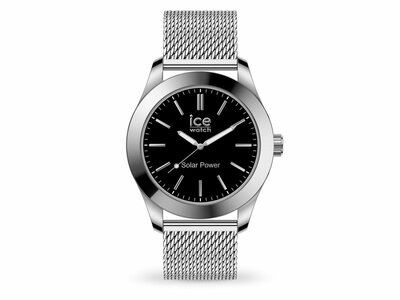 Ice-Watch | Femme | Quartz |Ice Steel | Solar |Silver Black |Médium | Milanais | 023795