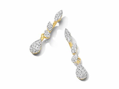 Loumya Gold "Or" | Boucles d'Oreilles | Or Jaune | Bicolore | Diamants 0.29ct | E48092