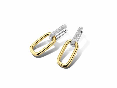 Loumya Gold "Or" | Boucles d'Oreilles | Or Jaune | Bicolore | Diamants 0.23ct | E46852-7