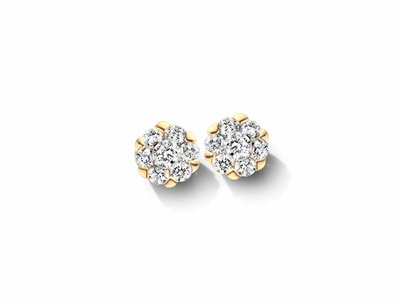 Loumya Gold "Or" | Boucles d'Oreilles | Or Jaune | Diamants 0.16ct | E39625F-22