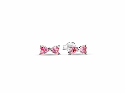 Pandora | Boucles d'Oreilles | Noeud Rose Scintillant | 293505C01