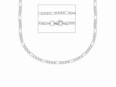 Loumya Gold "Or" | Chaîne | Or Blanc | Figaro | 3+1 | VFB060BB50