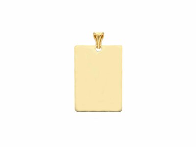 Loumya Gold "Or" | Pendentif | Or Jaune | Plaque Rectangle | Personnalisable |14x20mm | 191413