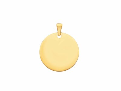 Loumya Gold "Or" | Pendentif | Or Jaune | Plaque Ronde | Personnalisable | ø20mm | 191363