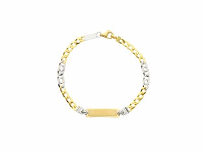 Loumya Gold "Or" | Bracelet | Identité Bébé | Or Bicolore | 14cm | Personnalisable | 139027