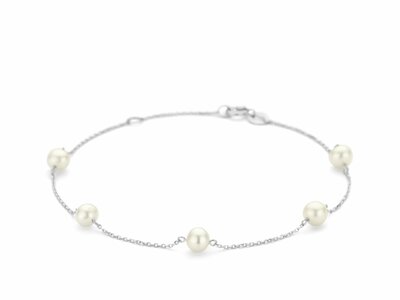 Loumya Gold "Or" | Bracelet | Or Blanc | Perles d'Eau Douce | 17+2cm | AA0023G