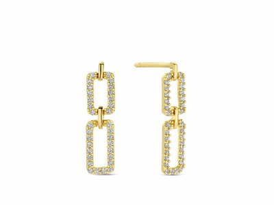 Loumya Gold "Or" | Boucles d'Oreilles | Or Jaune | Oxyde de Zirconium | AE0169C