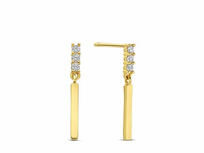 Loumya Gold "Or" | Boucles d'Oreilles | Or Jaune | Oxyde de Zirconium | AE0183C