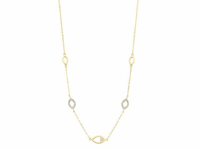 Loumya Gold "Or" | Collier | Or Jaune | Oxyde de Zirconium | 42+3cm | AK0025C