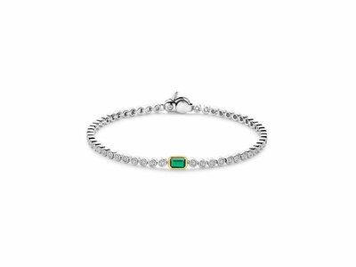 Ti Sento | Bracelet | Argent Bicolore | Oxyde de Zirconium | Vert | 23043EM