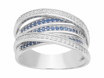 Loumya Silver | Bague | Argent | Oxyde de Zirconium | Spinelle Synthétique | Bleu |70100951