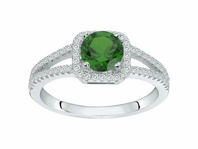 Loumya Silver | bague | Argent | Oxyde de Zirconium | Spinelle Synyhétique Verte | 70100783