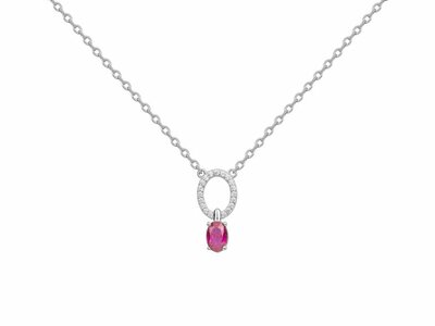 Loumya Silver | Collier | Argent | Oxyde de Zirconium | Spinelle Synthétique Rouge 70700694