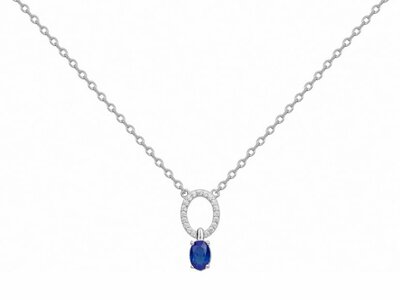 Loumya Silver | Collier | Argent | Oxyde de Zirconium | Spinelle Synthétique Bleu |70700695