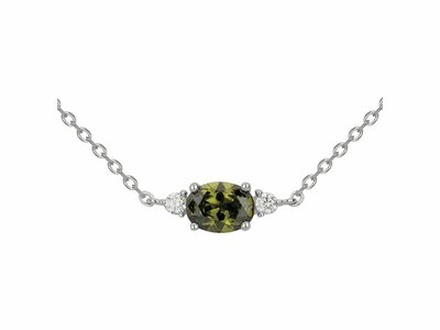 Loumya Silver | Collier | Argent | Oxyde de Zirconium | Vert Olive | 70701004