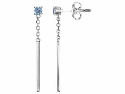 Loumya Silver | Boucles d'Oreilles | Argent | Spinelle Synthétique | Bleu Ciel | 70400575