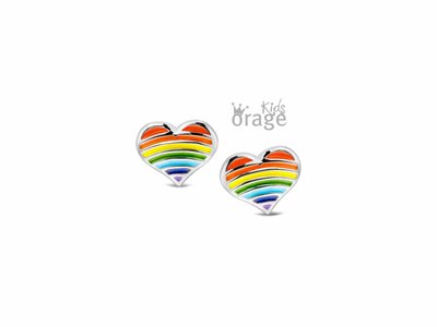 Orage Kids | Boucles d'Oreilles | Argent | Coeur | Multicolore | K2616