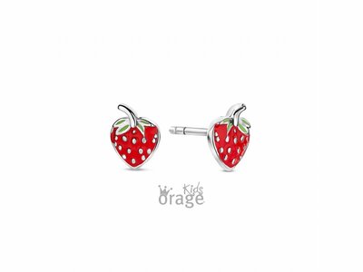 Orage Kids | Boucles d'Oreilles | Argent | Fraise | Rouge | K2715