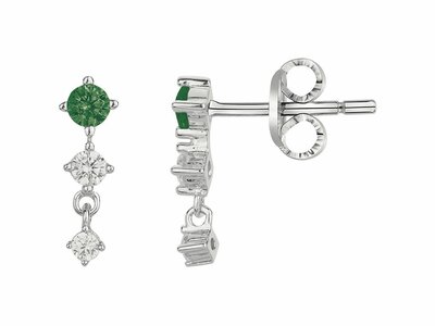 Loumya Silver | Boucles d'Oreilles | Argent | Oxyde de Zirconium | Vert | 70400703