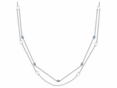 Loumya Silver | Collier | Double | Argent | Oxyde de Zirconium | Bleu Ciel | 70700884