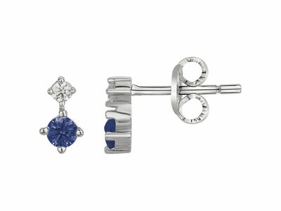 Loumya Silver | Boucles d'Oreilles | Oxyde de Zirconium |Spinelle Synthétique Bleu|70400706