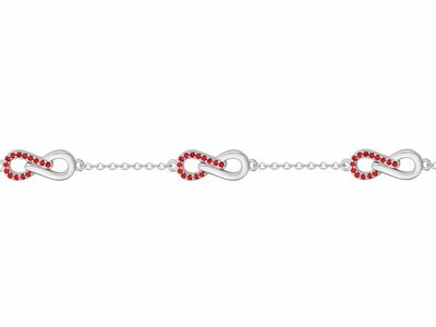 Loumya Silver | Bracelet | Argent | Oxyde de Zirconium | Rouge | Infini | 70300457