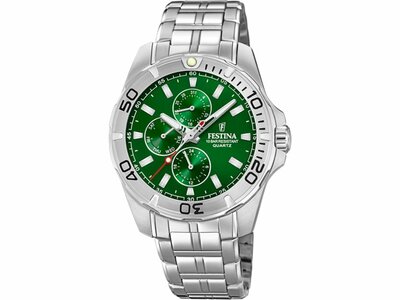 Festina | Homme | Quartz | Multifonction | Acier noxydable | ø43mm | Vert | F20445/7