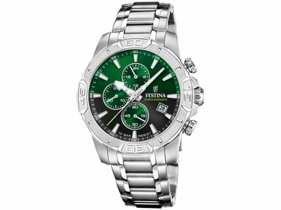 Festina | Homme | Quartz | Chrono | Acier Inoxydable | ø45mm | Vert | F20704/5