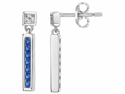 Loumya Silver | Boucles d'Oreilles | Argent | Oxyde de Zirconium | Bleu | 70400456