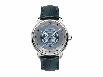 Zeppelin | Homme | Automatique | Cuir Bleu | Argenté Bleu | ø40mm| 8556-3