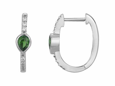 Loumya Silver | Boucles d'Oreilles | Créoles | Oxyde de Zirconium | Vert | 13x11mm 70400665