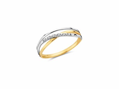 Loumya Gold "Or" | Bague | Or Jaune | Bicolore | Diamants 0.03ct | D24119