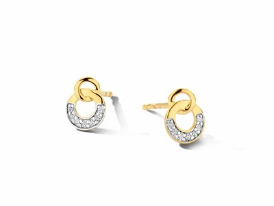 Loumya Gold "Or" | Boucles d'Oreilles | Or jaune | Bicolore | Diamants 0.06ct | D24109