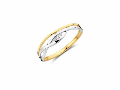 Loumya Gold "Or" | Bague | Or Jaune | Bicolore | Diamants 0.03ct | D24120