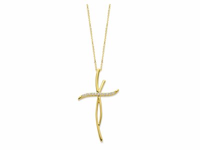 Loumya Gold "Or" | Collier | Or Jaune | Oxyde de Zirconium | Croix | CO1732GZ