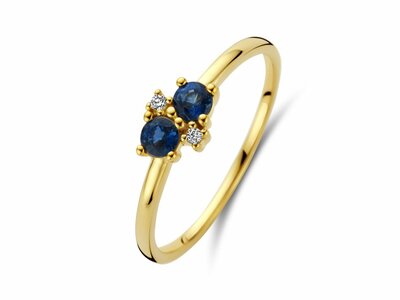 Loumya Gold "Or" | Bague | Or Jaune | Diamants 0.015ct | Saphirs 0.17ct | GR4886GSB