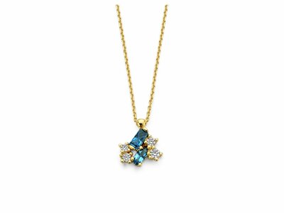 Loumya Gold "Or" | Collier | Or Jaune | Oxyde de Zirconium | Bleu | CO1736GBL