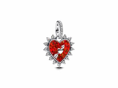 Pandora | Charms | Pendant | Coeur flèche | Argent | Email rouge | 793667C01